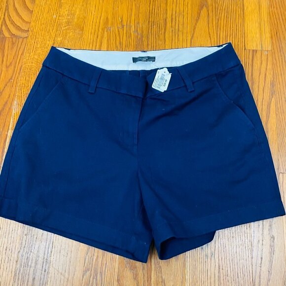 J. Crew Chino Shorts Womens Size 6 Navy Blue NWT Preppy Classic - Picture 1 of 5